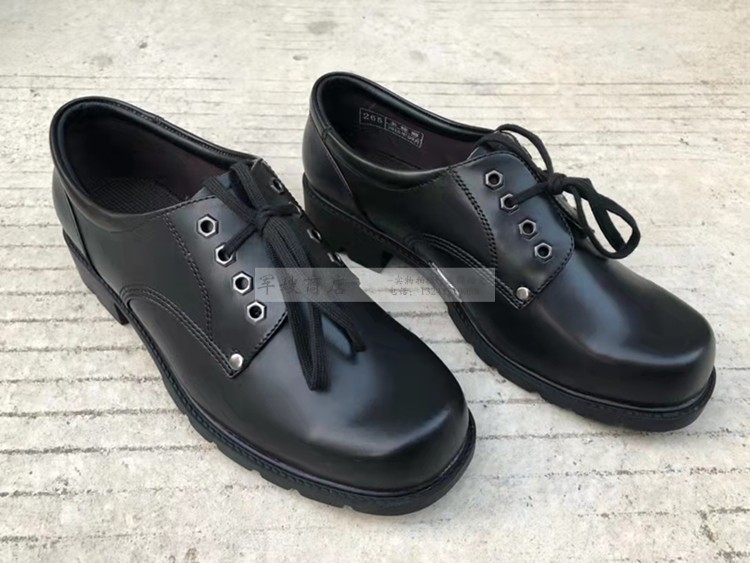 Stock Black Square Head Leather Shoes Classic Bulk Leather Shoes Security Labor Shoe System