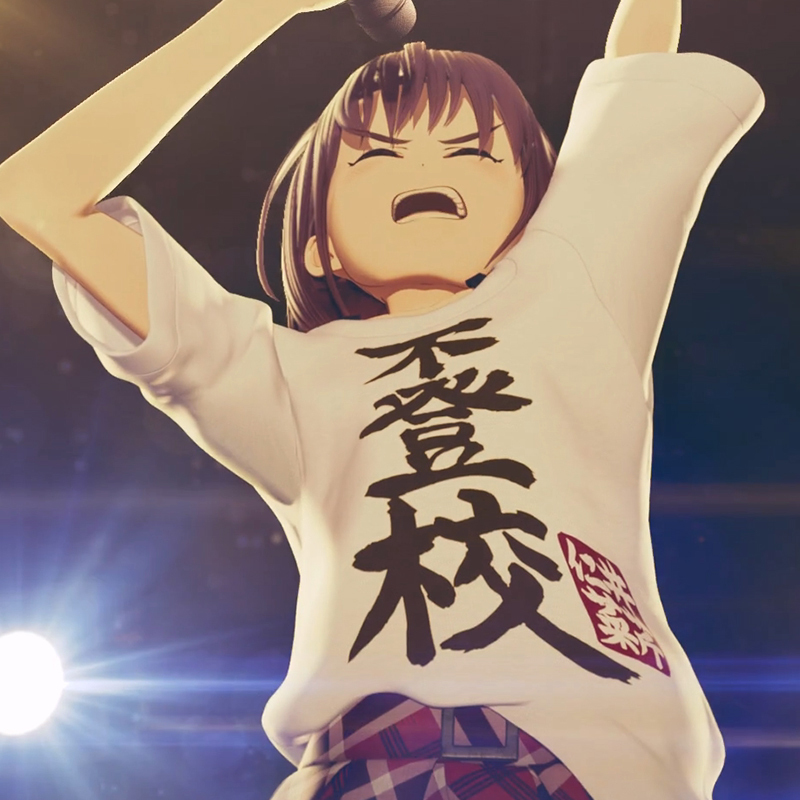 Crying Girls Band T-Shirt, Same Style as Inori Kino, Short-Sleeved Clothing, Not Going to School, Girls Band Cry Pain Shirt