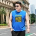 Áo thun không tay nam Mùa hè cotton rộng thể thao áo trễ vai tập thể dục rộng vai cộng với phân bón XL chất béo áo - Áo vest cotton ao ba lo nam Áo vest cotton