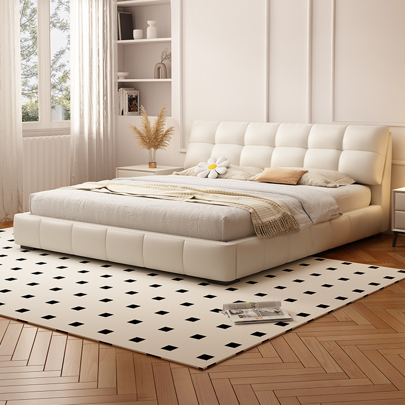 Главная спальня Zomu French cloud puff bed 2026 новая кровать в кремовом стиле со встроенным местом для хранения вещей 2м х 2м
