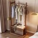 Meng Xiaoxiong Solid Wood Coat Rack, Floor-Standing Bedroom Household Dirty Laundry Basket, Storage Rack, Room Entrance Clothes Rack, Space-Saving