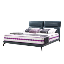 Dongwo Ayris Nordic Modern Simple 1 8m Bedroom Double Leather Soft Bed 19Z B008 Blue Mountain