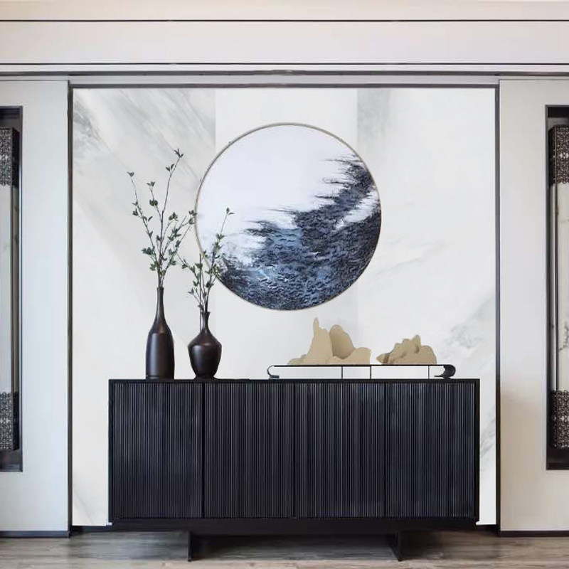 Famous stone TV background wall tile imitation marble modern light luxury ink design 800 * 2600 * 9mm