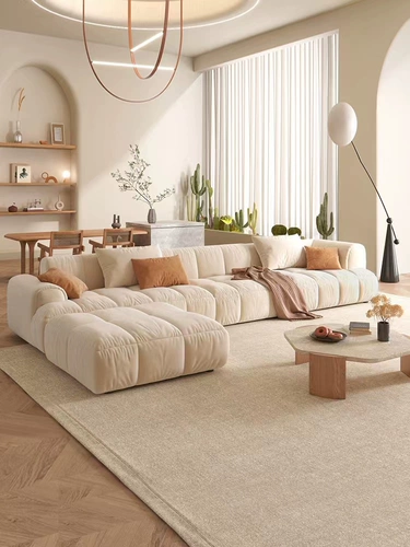 Ткань, современный и минималистичный японский кремовый диван для гостиной, наука и технология