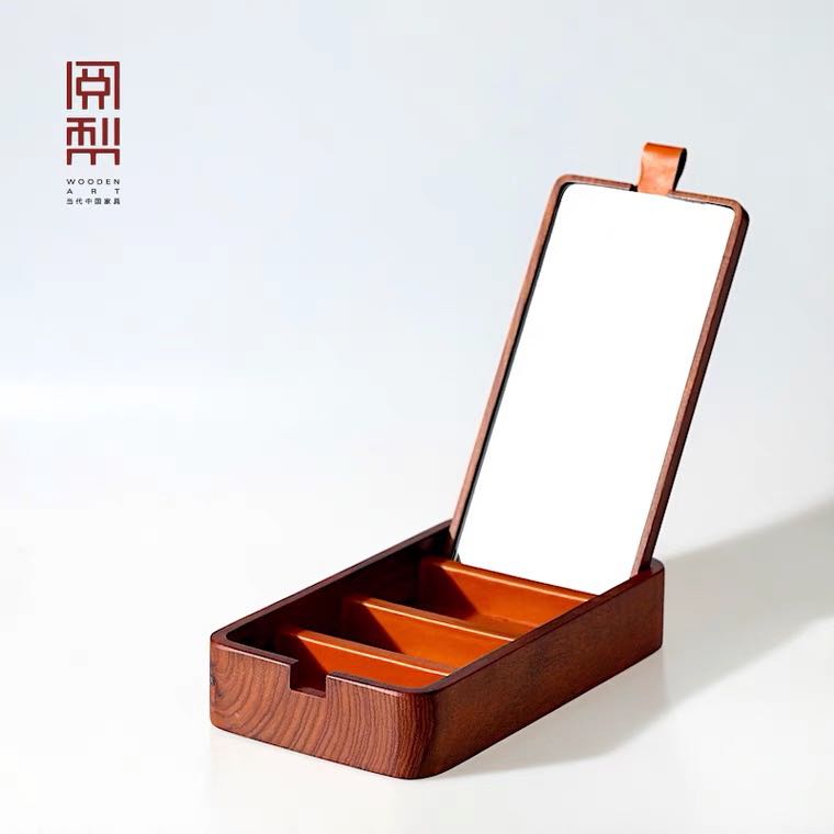 (Xi'an actually) read pear contemporary Chinese jewelry box Rosewood wax leather buckle exquisite storage