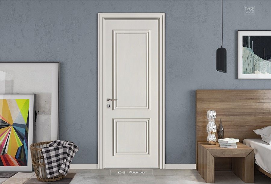 Open wooden door solid wood paint door ZX-112 American style