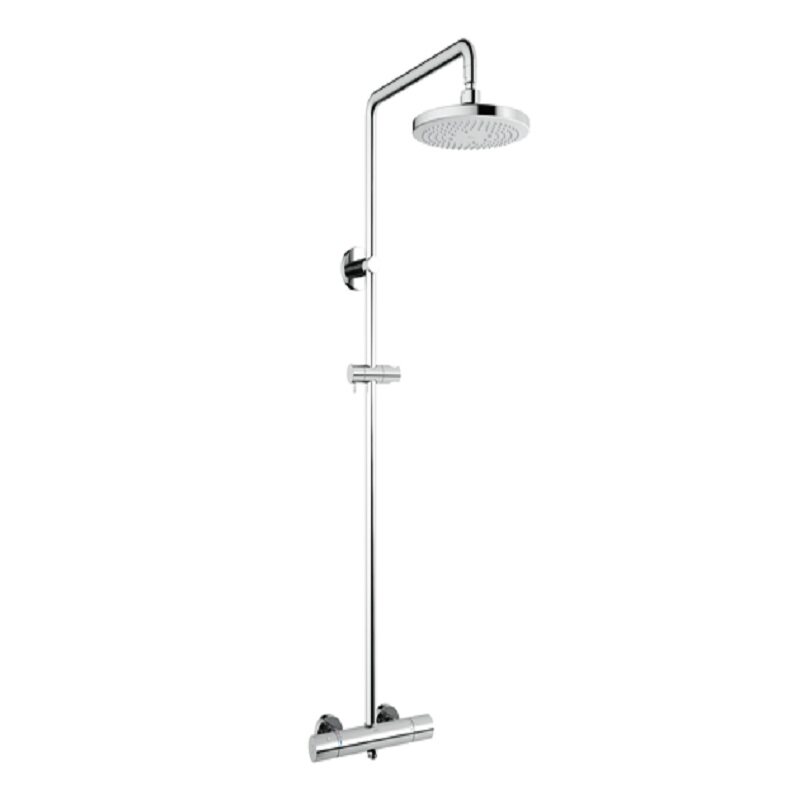 Wall-style thermostatic shower column (with fixed shower head)