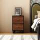 Yangman's New Bedside Table in Vintage Style, Made of Rubberwood, Small Bedroom Side Cabinet, Side Table, Storage Rack
