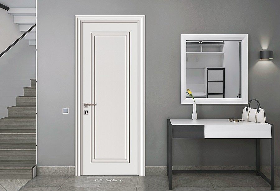 Open-open wood door solid wood composite baking lacquered door KD01