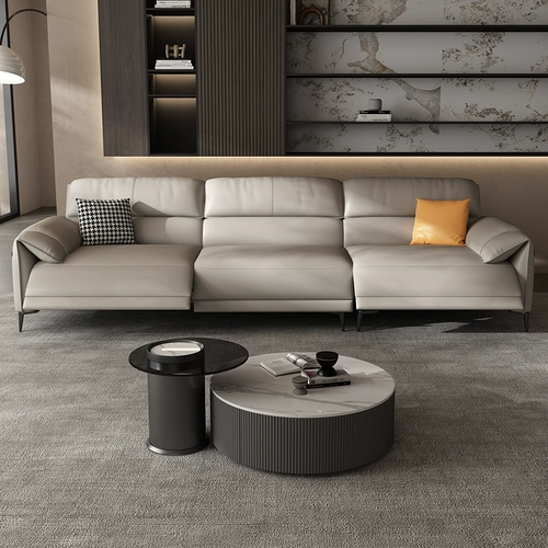 Электрический универсальный современный и минималистичный кожаный диван, воловья кожа