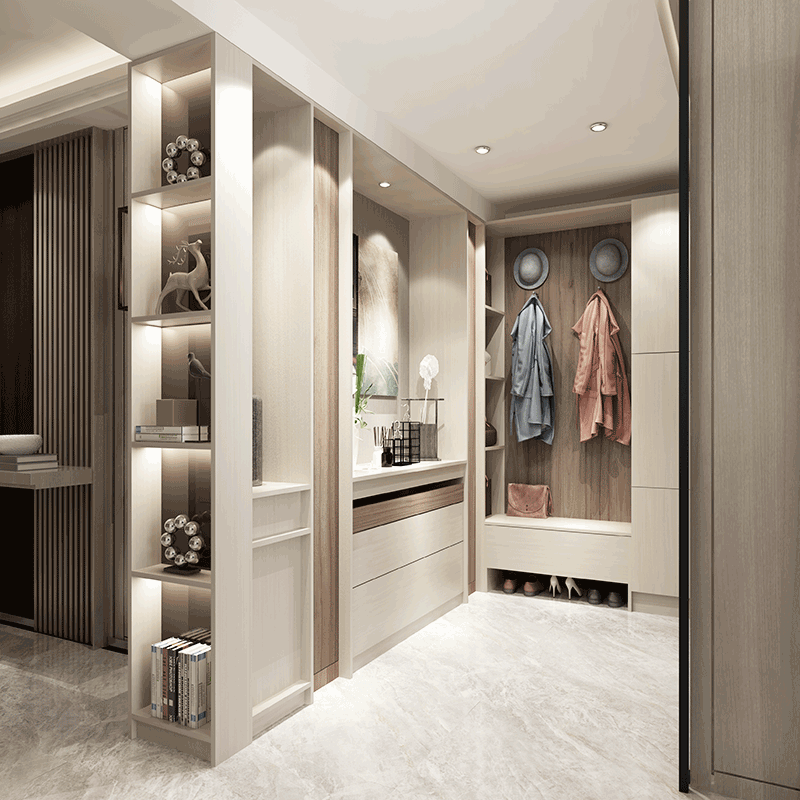 Jing wood wardrobe whole house custom furniture whole bedroom modern open cloakroom swing door wardrobe