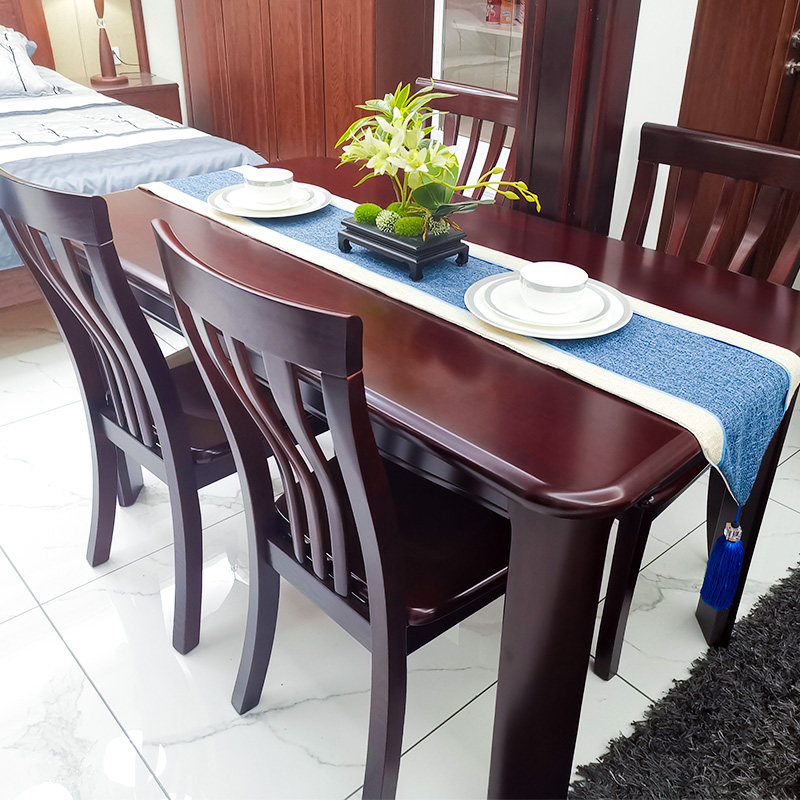 Double Leaves 1 5 m dining table four chairs (American red oak)