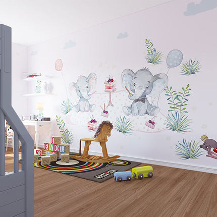 Tianyang mural children's room whole house custom cute daughter room background wall Boy cartoon design wall cloth