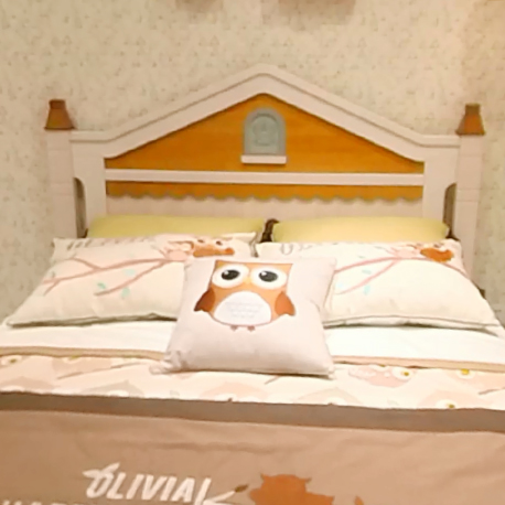 My e home pure solid wood Nordic smart single bed