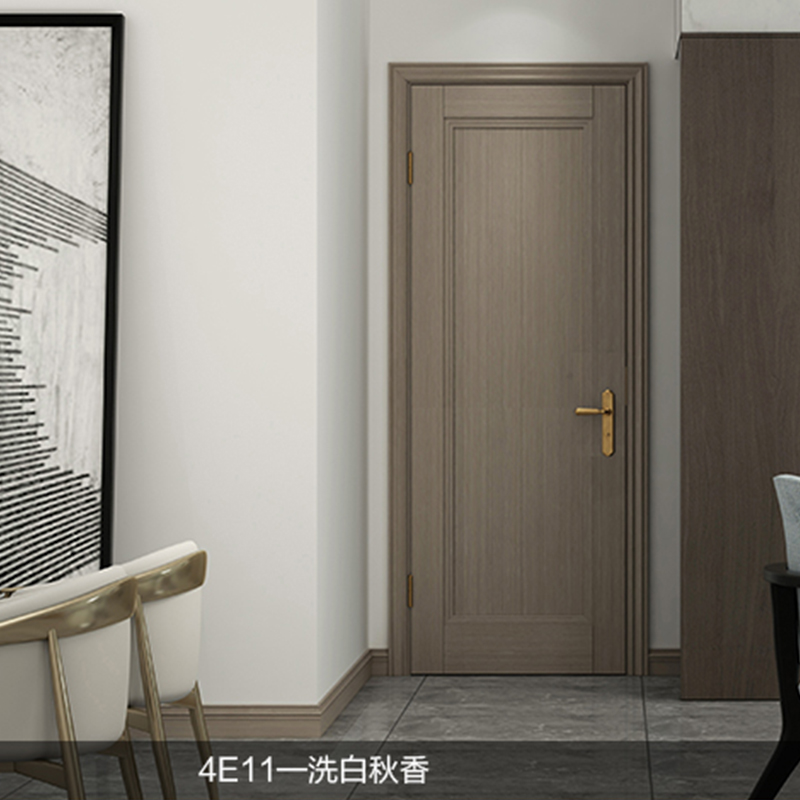 Dream Day Wood Door Water Paint Solid Wood Composite Indoor Door Invisible Door Custom Gate Villa open door (4E11)