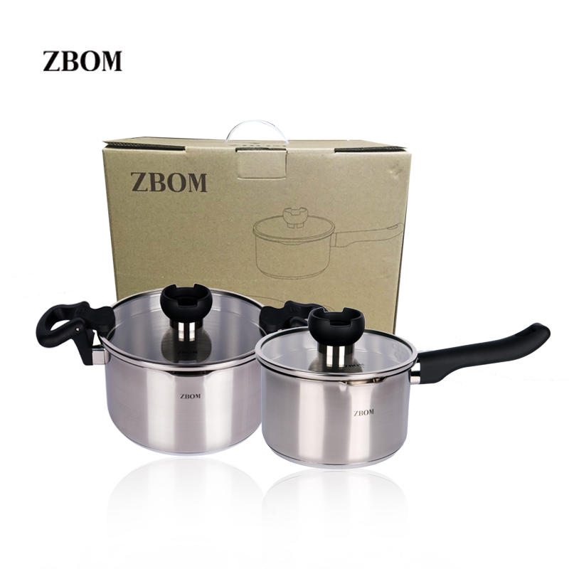 ZBOM Zhibang Home Wind Stainless Steel Pan with two sets