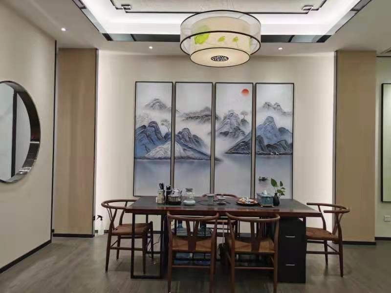 Sea Blue Land inorganic paint relief hand painting background wall coating packaging