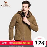 Áo khoác lông lạc đà / lạc đà nam Áo khoác cotton cho người trung niên Dad Pack Solid Color Stand Cổ áo khoác cotton - Bông áo khoác phao nam