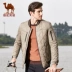 Lạc đà / lạc đà nam thể thao mùa thu và mùa đông gió thường đan sườn cổ áo ngắn cổ áo ngắn - Trang phục Couple măng tô Trang phục Couple