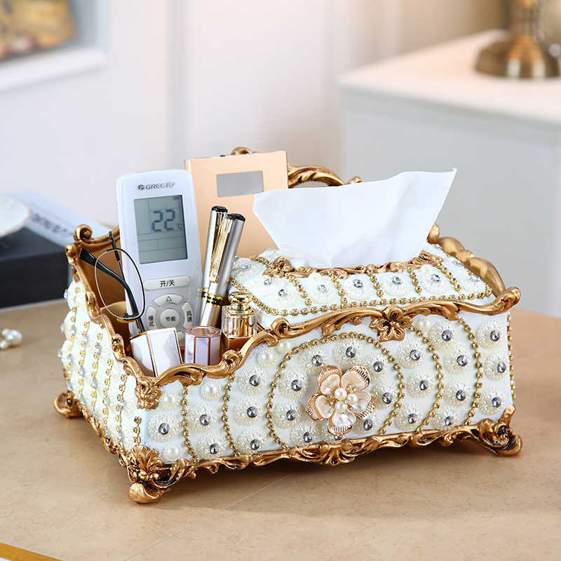 Eurostyle upscale luxury paper towels box home tea table surface toilet paper box Multi-functional modern Home Decorative Pendulum