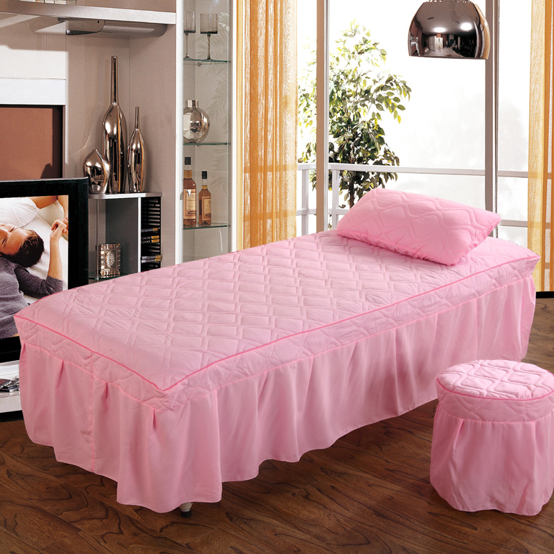 Rắn màu sắc đẹp giường bìa bốn bộ của beauty salon cotton massage trải giường quilt đặc biệt cung cấp vẻ đẹp khăn trải giường