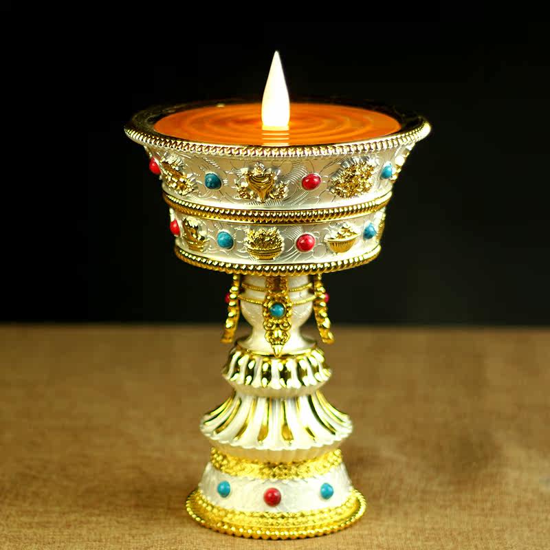 Electronic ghee lamp charging plug-in long bright light LED for the Buddha lamp home smoke-free praying for the lamp Buddha front for the lamp candle holder