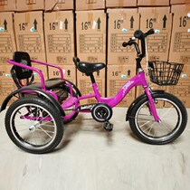 New children's tricycle bicycle 3-5-6-10-year-old large double male and female baby with bucket folding bicycle