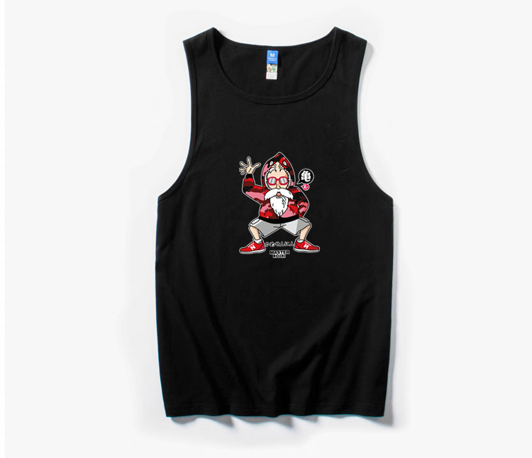 Vest nam mùa hè không tay áo thun nam thương hiệu thủy triều lỏng thể thao kích thước lớn cotton bãi biển phim hoạt hình anime bóng rổ - Áo vest cotton áo lông cừu
