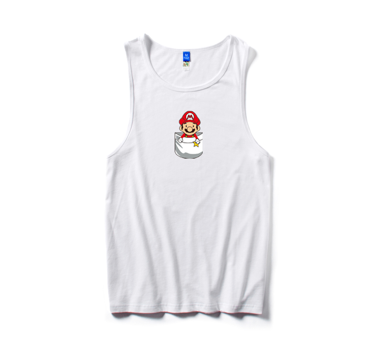 Áo vest nam nam mùa hè thương hiệu phim hoạt hình thể thao giản dị thể dục mồ hôi vest vest vai XL biển vest nam áo ba lỗ nam cao cấp
