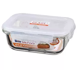 Lotlock Grass heat-resistant glass crisper bento box lunch box LLG422 rectangular 380ml