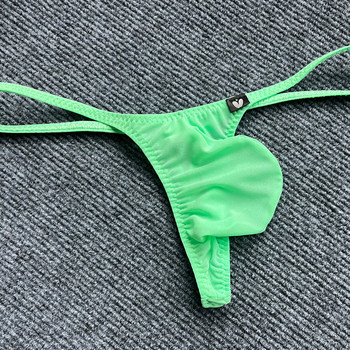 New Mesh Breathable Transparent Fabric Men's Low-Rise Large Pouch Thong High-Elastic Underwear Pure Desire Mesh Thong