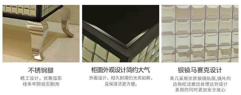 Shi Mengyuan Gương khảm bàn cà phê sáng tạo bàn cà phê hình chữ nhật kiểu dáng đẹp tối giản nội thất phòng khách F1300B - Bàn trà bàn sofa đẹp