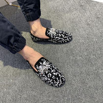 2022 new water drill society spirit small group of bean-bean shoes male Korean version genuine leather 100 hitch leisure Lefoe shoe trend