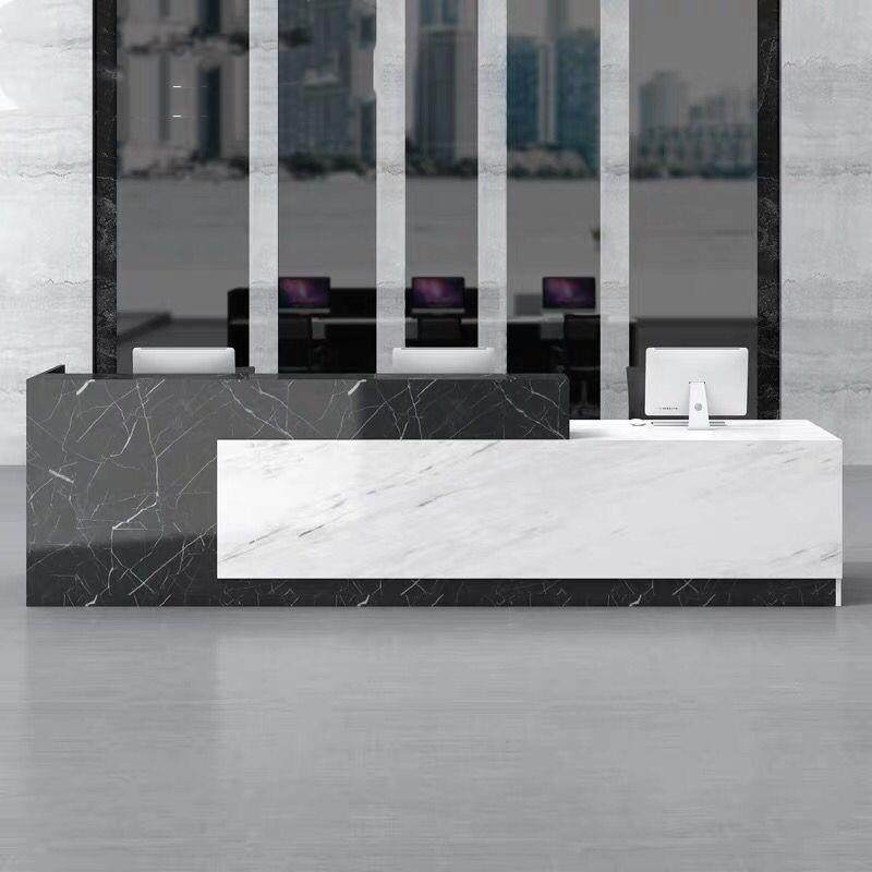 Company Reception Front Desk Strip Club Guest Brief Cashier Counter Modern Bar Modern Bar Marble Striped consult desk