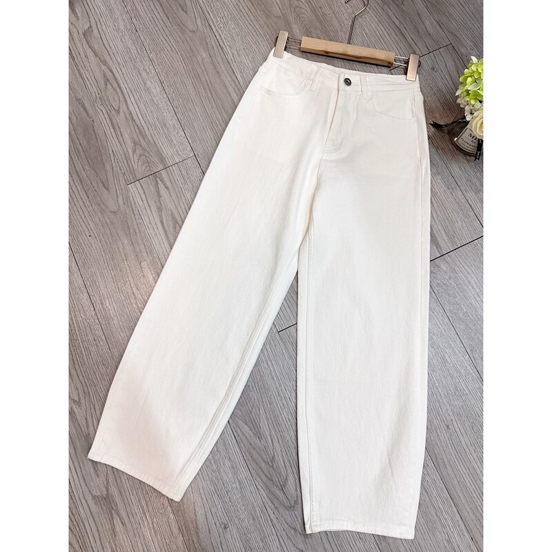 【White Cow】Fashionable Silhouette Women's Casual Jeans White 7037 # 【White Cow】Fashionable Silhouette Women's Casual Jeans White 7037 #