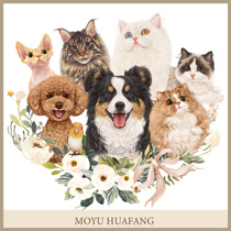 Ink Painting Workshop Pets Hand-painted Kitty Dogs Animal Portraits Design Q Prints avatars Custom realistic illustrations Carshaw