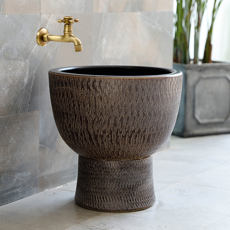 The Mop pool handicraft in jingdezhen ceramic household balcony retro archaize floor size Mop pool
