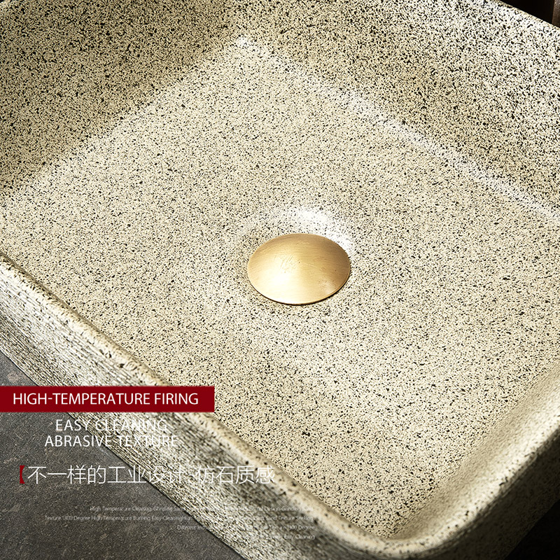 Jingdezhen ceramic stage basin sink rectangular creative Chinese contracted hotel bathroom art the pool that wash a face