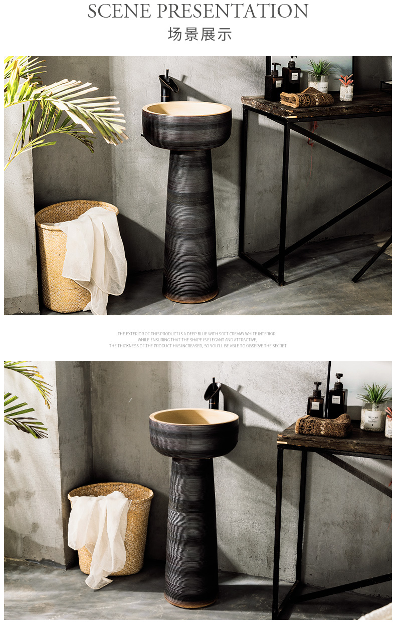 Pillar industry wind bar retro ceramic lavatory basin one of the basin that wash a face to wash your hands, small family the console