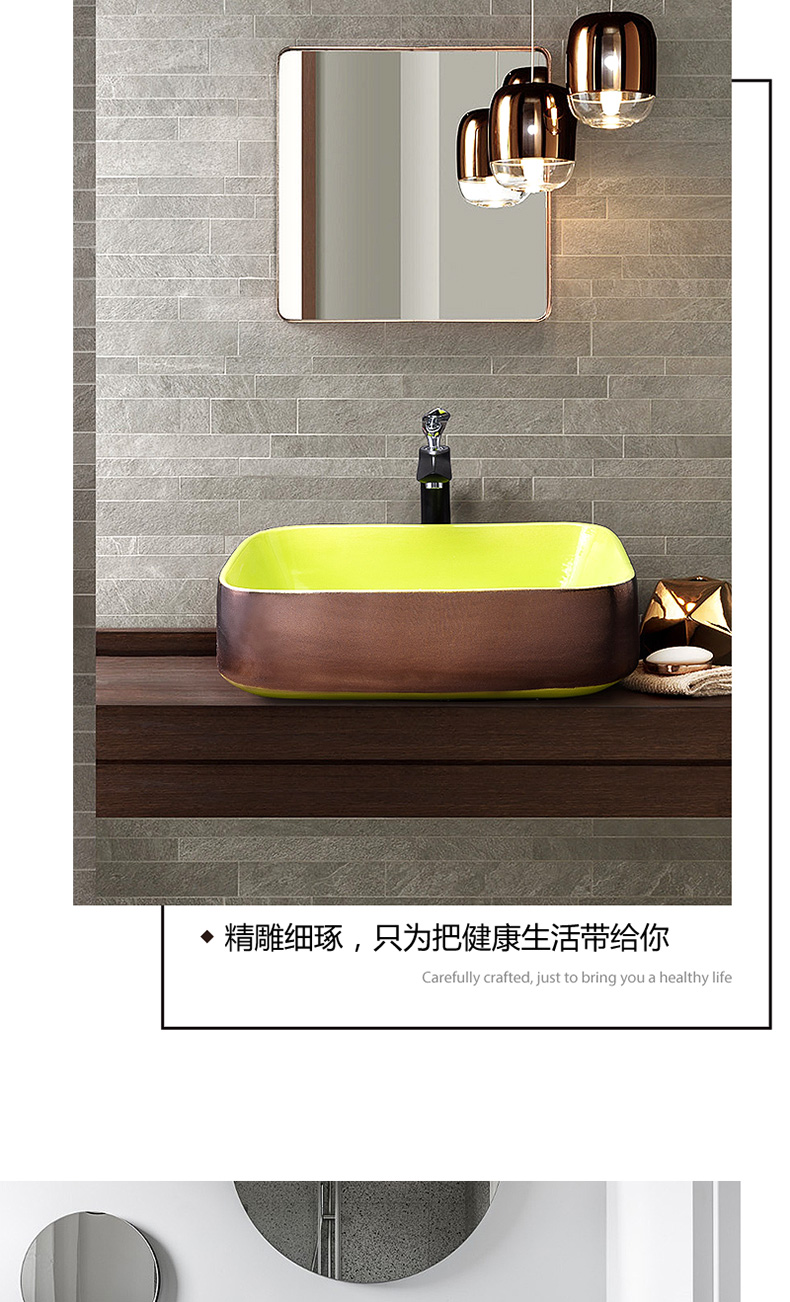 Jingdezhen ceramic lavatory toilet on the sink single basin marble mesa on its northern wind is small