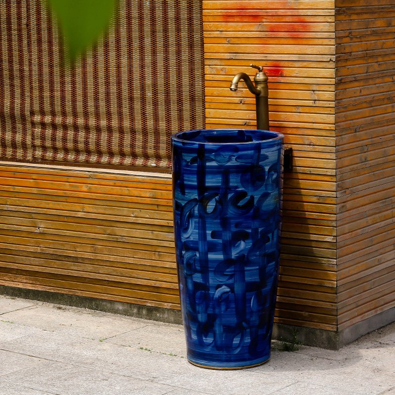 The sink pillar basin ceramic one pillar type toilet lavatory balcony sink basin that wash a face wash basin