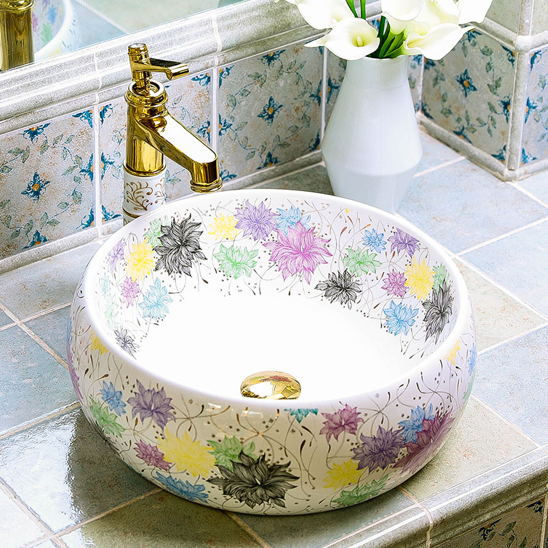 Circular Chinese style household hotels on the sink of jingdezhen ceramic art small toilet wash basin