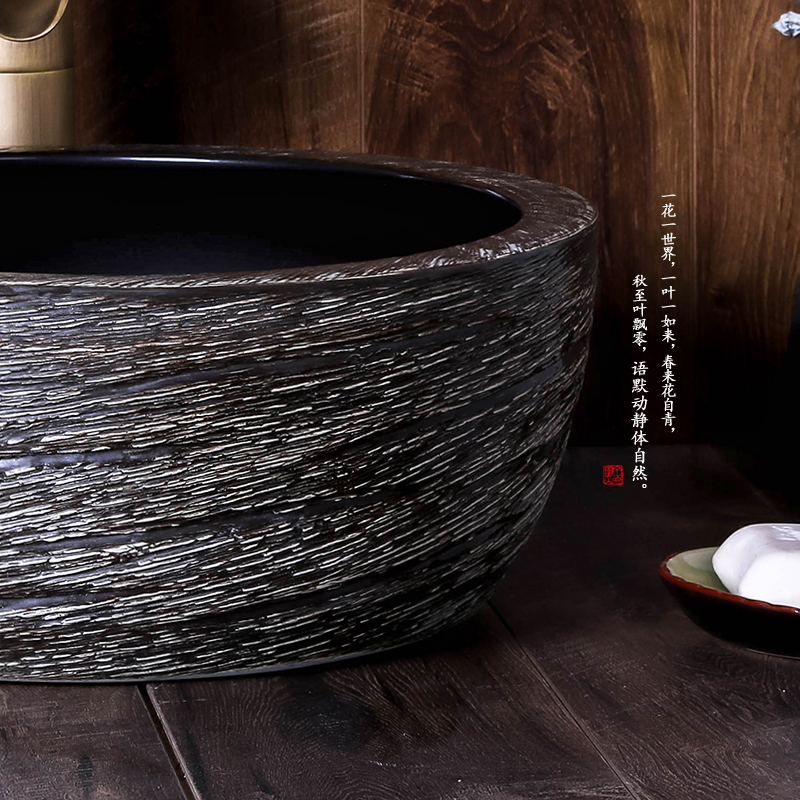On circular Chinese continental basin of jingdezhen ceramic lavabo household art hotel toilet bowl lavatory