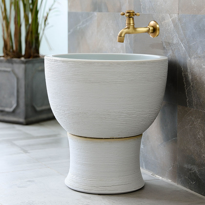 Jingdezhen ceramic household balcony manual art archaize floor mop pool toilet size mop pool