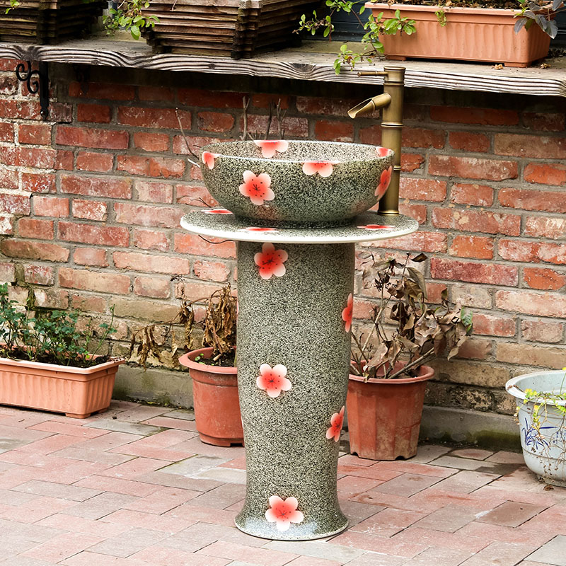 Toilet lavabo ceramic column type balcony one retro art basin basin pool face basin of vertical column