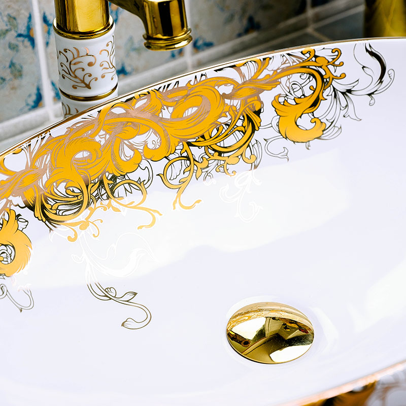 Wash a face to the stage basin sink oval ceramic household toilet creative art that defend bath artical basin
