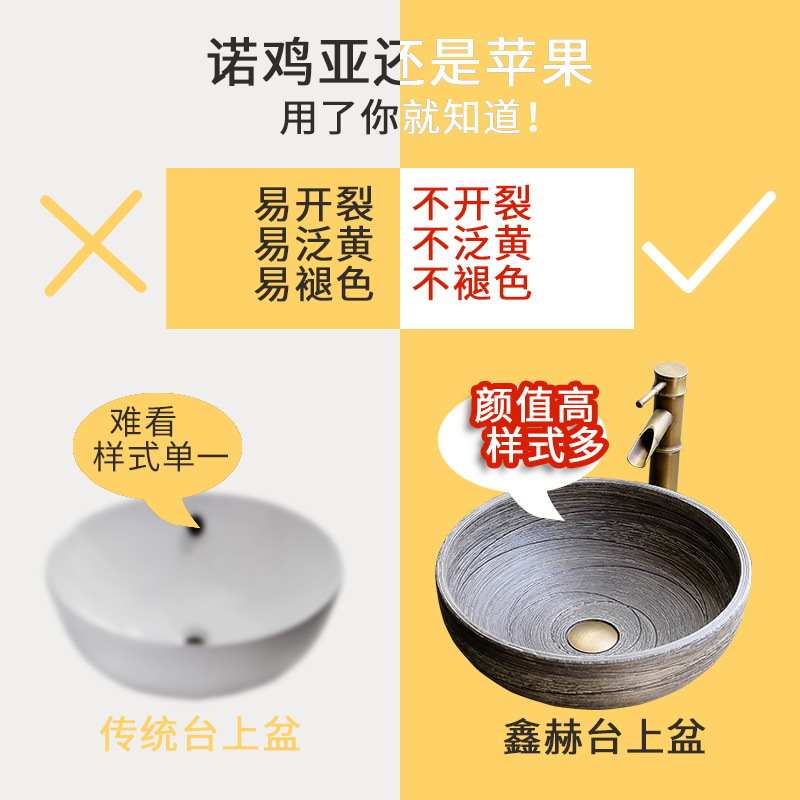 The Lavatory basin simple single toilet lavabo, ceramic table small family household art basin restoring ancient ways