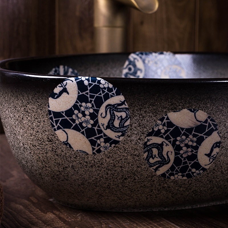 The stage basin of The oval art ceramic face basin archaize home sanitary ware industrial test toilet lavabo basin