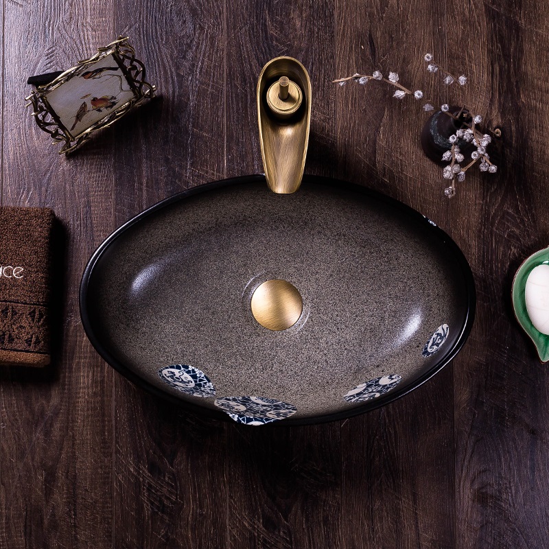 The stage basin of The oval art ceramic face basin archaize home sanitary ware industrial test toilet lavabo basin