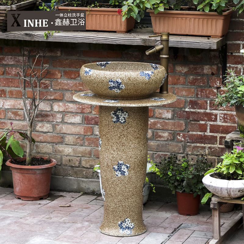 Lavabo jingdezhen ceramic column is suing toilet floor integrated art basin vertical column commode
